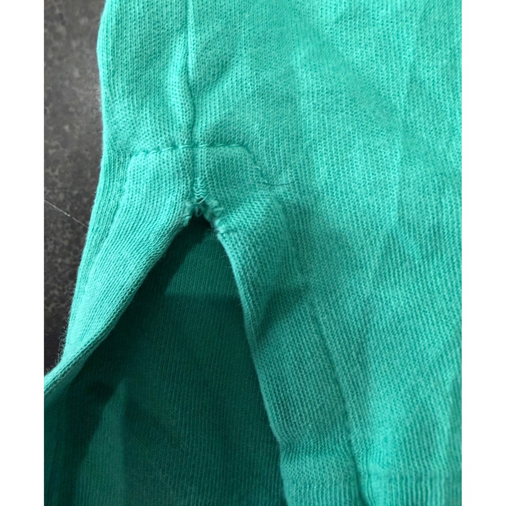 Polo Ralph Lauren Mens Large Green Pique Polo Shirt Purple Pony Short Sleeve - Picture 6 of 9